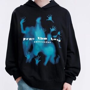 NWOT Aelfric Eden Black Hoodie with Blue Graphic
